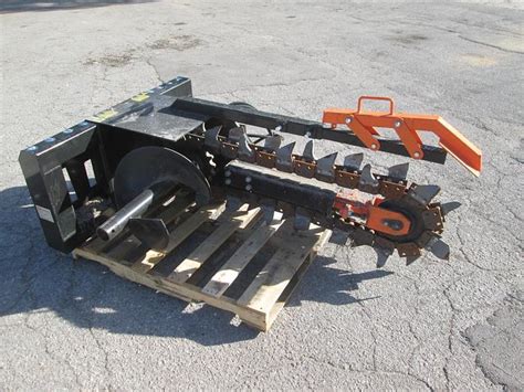 skid steer trencher auction|used skid steer trencher.